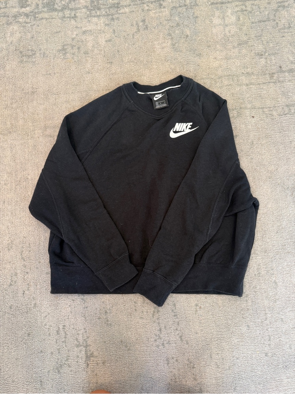 Nike Black Crewneck Sweatshirt with White Swoosh Logo